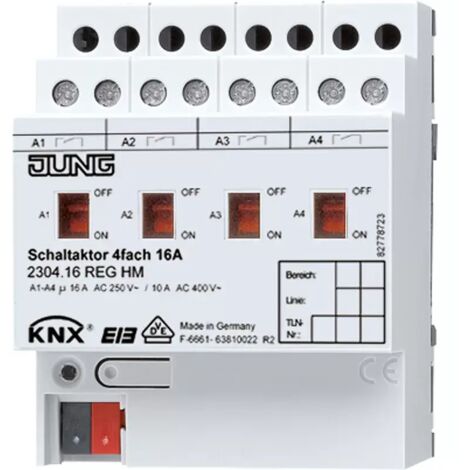 Jung KNX Schaltaktor 4fach, REG, 4 TE 2304.16 REGHM
