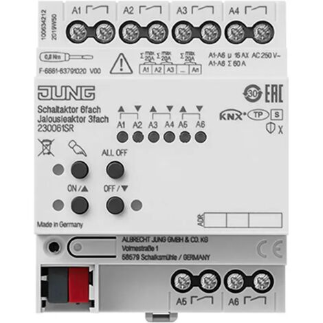 Jung KNX Schaltaktor 6fach, KNX Jalousieaktor 3fach 230061SR