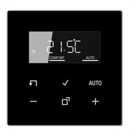 Jung LB-Management Juego de termostato de ambiente, Serie LS, negro TR D LS 1790 SW