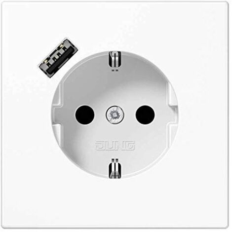 JUNG LS1520-18AWW SCHUKO STECKDOSE MIT USB-LADEGERÄT, SERIE LS, ALPINWEIß