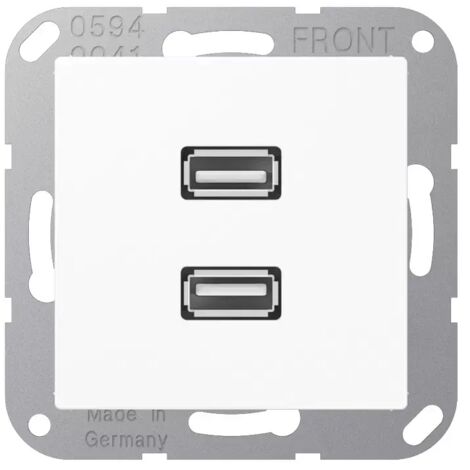 Jung Multimedia-Anschlusssystem 2 x USB 2.0, Serie AS/A, alpinweiß MAA1153WW