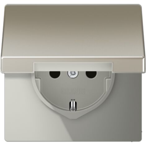 Jung Presa SCHUKO®, 16 A 250 V , coperchio incernierato, Serie LS, acciaio inox ES 1520 KL