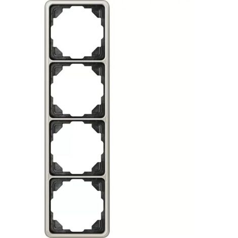 Jung Rahmen 4fach, senkrechte und waagerechte Montage, Aluminium eloxiert, CD 500, platin CD584PT
