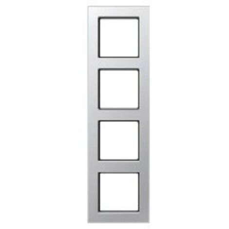 Jung Rahmen 4fach, Thermoplast lackiert, A 550, aluminium A5584BFAL
