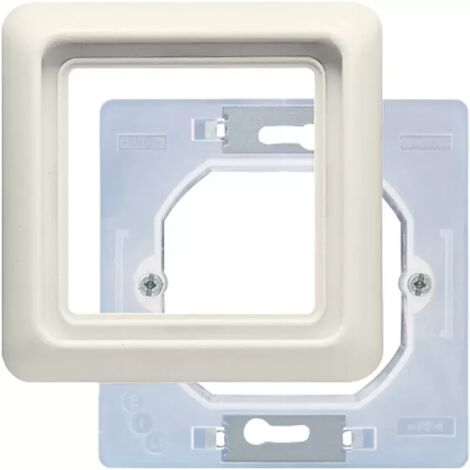 Jung Rahmen 90 x 90 mm, komplett mit Dichtungsflansch (IP44) 1fach, CD 500, IP 44, Thermoplast, weiß, senkrechte und waagerechte Montage CD 681 WU W