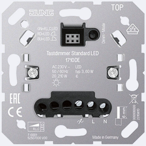Jung Regolatore a pressione standard LED, senza ingresso secondario, UP 1710 DE