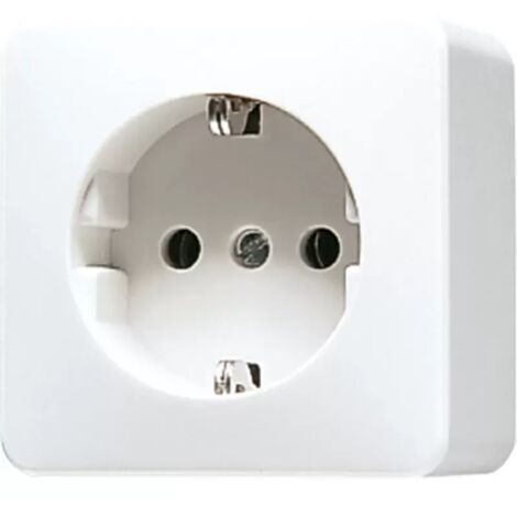 Jung SCHUKO® Steckdose, 16 A 250 V , 47 mm, AP 600, alpinweiß 620AWW