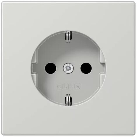 Jung SCHUKO Steckdose, 16 A 250 V , integrierter erhöhter Berührungsschutz, Duroplast, Serie LS, lichtgrau LS1520KIL