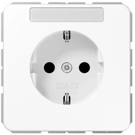 Jung SCHUKO Steckdose, 16 A 250 V , mit Schriftfeld, Duroplast, Serie CD, alpinweiß CD1520NAWW