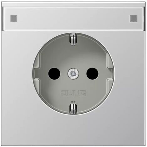 Jung SCHUKO®-Steckdose, 16 A 250 V , mit Schriftfeld, Serie LS, Aluminium AL 1520 NA
