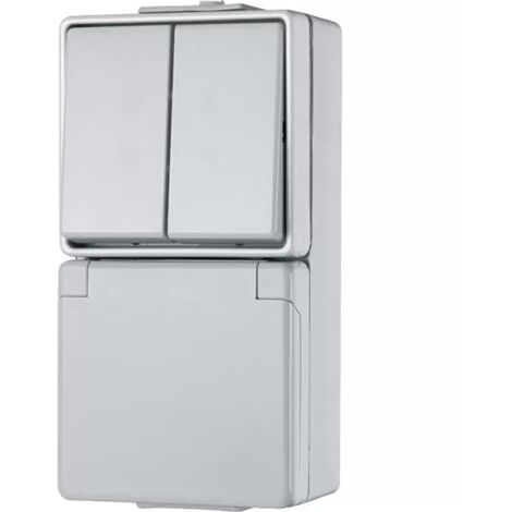 Jung SCHUKO®-Steckdose 16 A 250 V  mit Serienschalter 10 AX 250 V , 16 A 250 V , IP 44, WG 600 675W