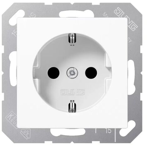 Jung SCHUKO Steckdose, 16 A 250 V , Thermoplast, Serie AS/A, alpinweiß A1520BFWW