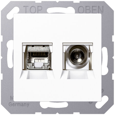 Jung Smart-TV-Anschlussdose, Thermoplast, Serie AS/A, alpinweiß MMDA4521WW
