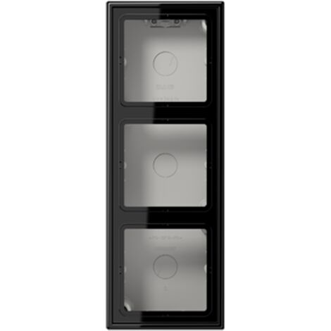 Jung Tapa para montaje saliente 3 veces, LS CUBE, Duroplástico, negro, montaje vertical y horizontal LS 583 A SW