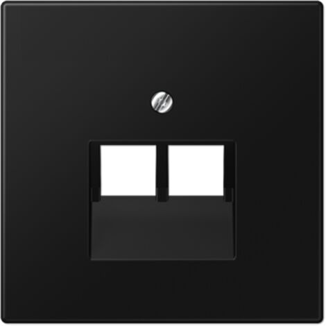 Jung Tapa para tomas de conexión IAE/UAE, 2 x 8 polos, Termoplástico lacado, Serie LS, negro grafito mate LS 969-2 UA SWM