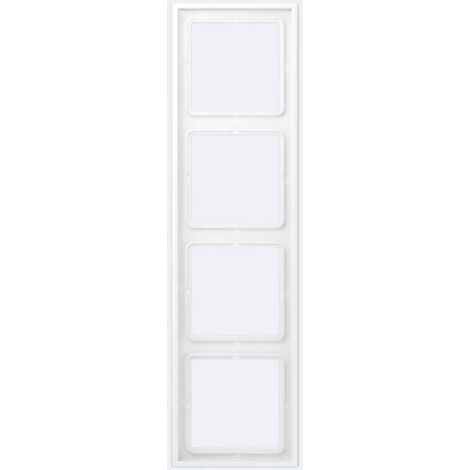 Jung Telaio 4 posti, LS 990, IP 44, Duroplast verniciato, bianco neve opaco, montaggio verticale e orizzontale LS 984 WWM