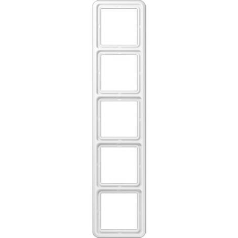 Jung Telaio 5 volte, CD 500, IP 44, duroplastico, bianco alpino, montaggio verticale e orizzontale CD 585 WW