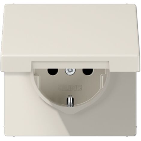 Jung Toma de corriente SCHUKO®, 16 A 250 V , SAFETY+, tapa abatible, duroplástico, serie LS, blanco LS 1520 KIKL