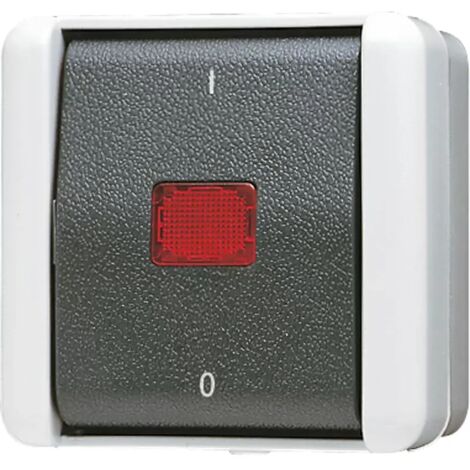 Jung Wipp-Kontrollschalter, Aus 2-pol., 10 AX 250 V , IP 44, WG 800 802 KOW
