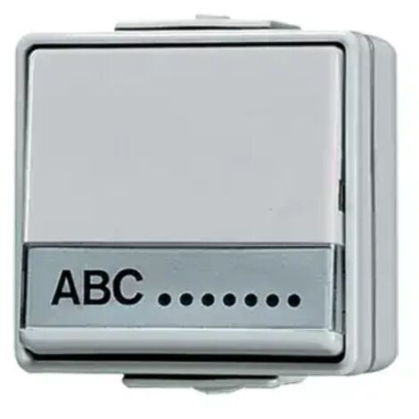 Jung Wippschalter, Universal Aus-Wechsel, 10 AX 250 V , mit Schriftfeld, IP 44, WG 600 606NAW