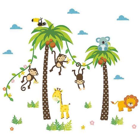 jungle Autocollants Muraux Mural Stickers Chambre Enfants Bb Garderie Salon