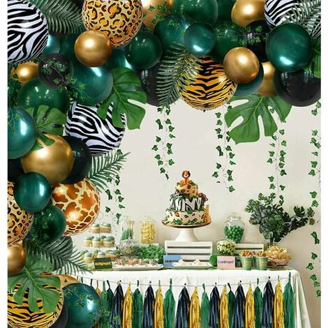 Jungle Safari Theme Tropical Sauge Ballons Verts Baby Shower Party Supplies Decorations Decor Wild One 1er Premier Theme Anniversaire Decorations De Baby Shower Pour Garcons Fille Ballons Pour Fete D Anniversaire