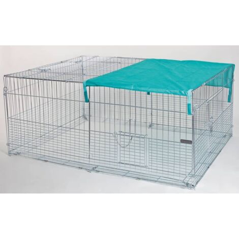 Jungtier-Freilaufgehege mit Ausbruchsperre 144x112x60 cm Chrom Kerbl