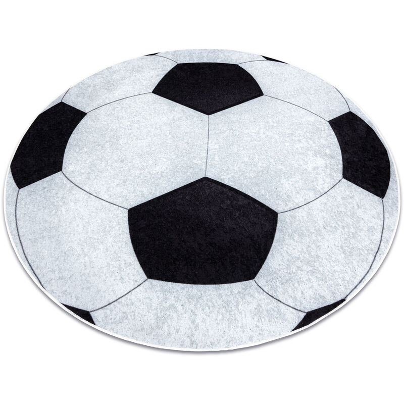 Junior 51553.802 circle washing carpet Football for children anti-slip - black / white black round 160 cm