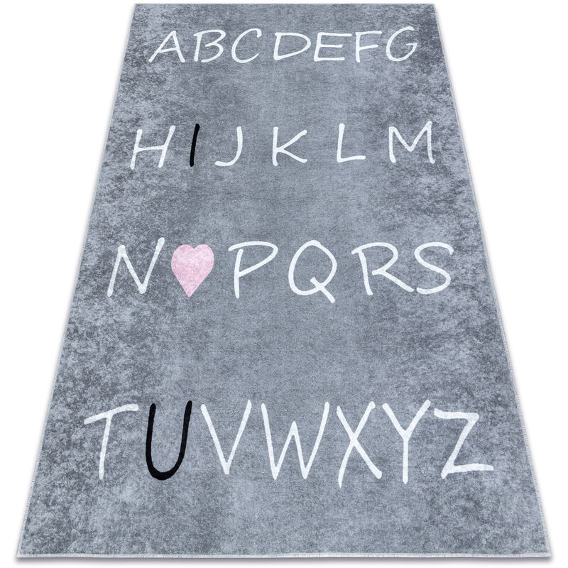 Rugsx - junior 52106.801 washing carpet Alphabet for children anti-slip - grey grey 120x170 cm