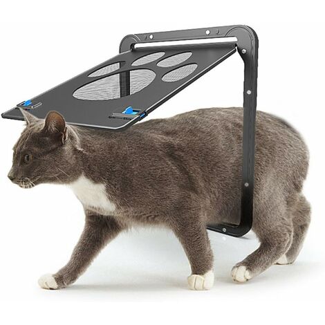 Chatiere Pour Chat Avec Magnetique A 4 Voies Porte Pour Animaux De Compagnie Pour Chats Et Petits Chiens Porte Pour Chat Avec Tunnel Xl X 22 X 5 5 Cm Noir