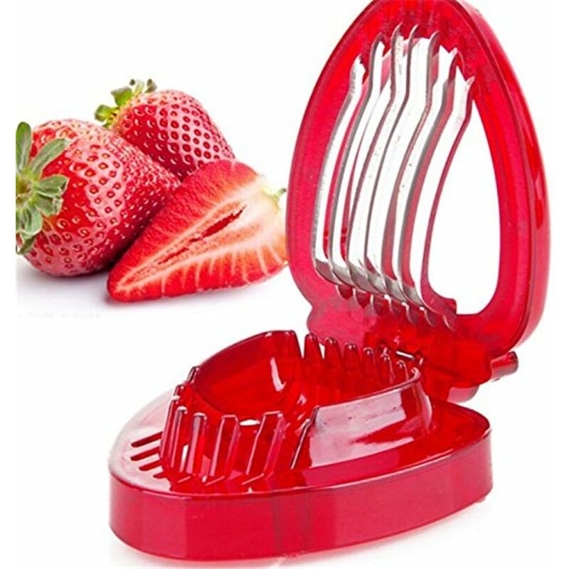 Fraise Trancheuse Ustensile Acier inoxydable fantaisie Trancheuse à œufs Salade Banane Porte Tomate Coupe Mini Fruits Fraise trancheuse Cutter Outil
