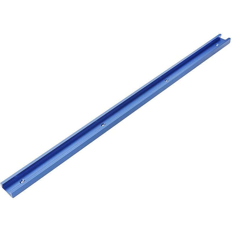 Rail à onglet en t pour scie à table, défonceuse et outils de travail du bois Bleu 800 mm 30 x 12,8 mm