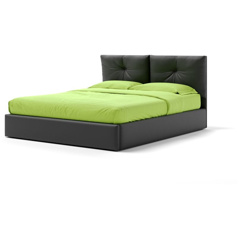 Letto Contenitore Made In Italy Cangù juno matrimoniale similpelle nero