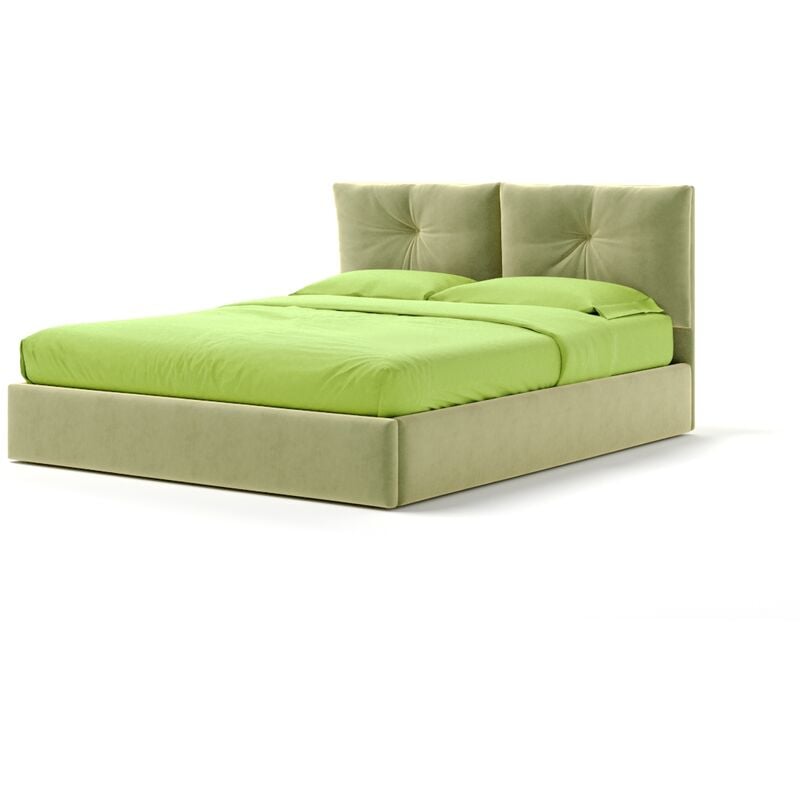 Letto Contenitore Made In Italy Cangù juno matrimoniale tessuto verde