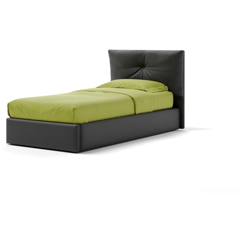 Letto Contenitore Made In Italy Cangù juno singolo similpelle nero