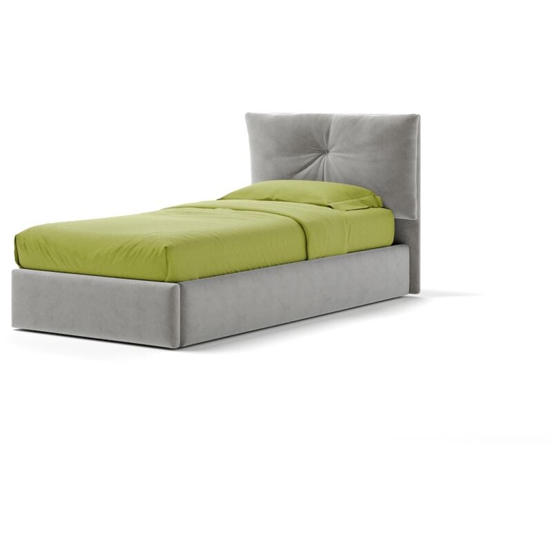 Letto Contenitore Made In Italy Cangù juno singolo tessuto grigio perla