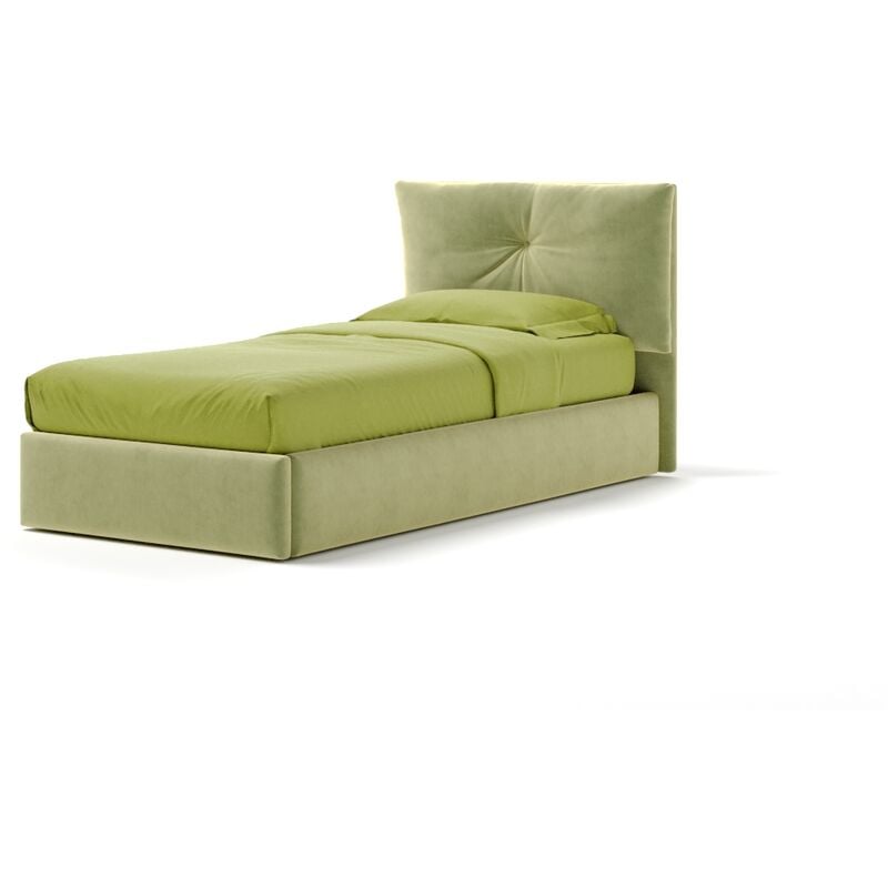 Letto Contenitore Made In Italy Cangù juno singolo tessuto verde