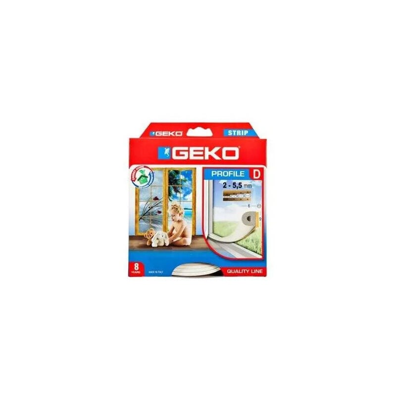 

Geko - Junta adhesiva de EPDM perfil D, marrón, 6x6m x 9mm (2x3m)