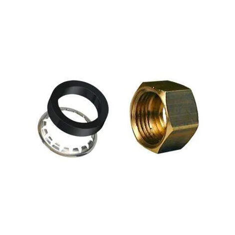 Junta de agarre + tuerca 15x21 para cobre D.12mm - 10 piezas.