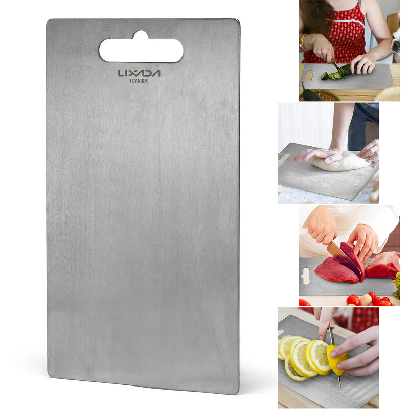 

Lixada 1.8mm Grueso de titanio Tabla de cortar para la cocina casera cocinar al aire libre que acampa yendo con mochila, S