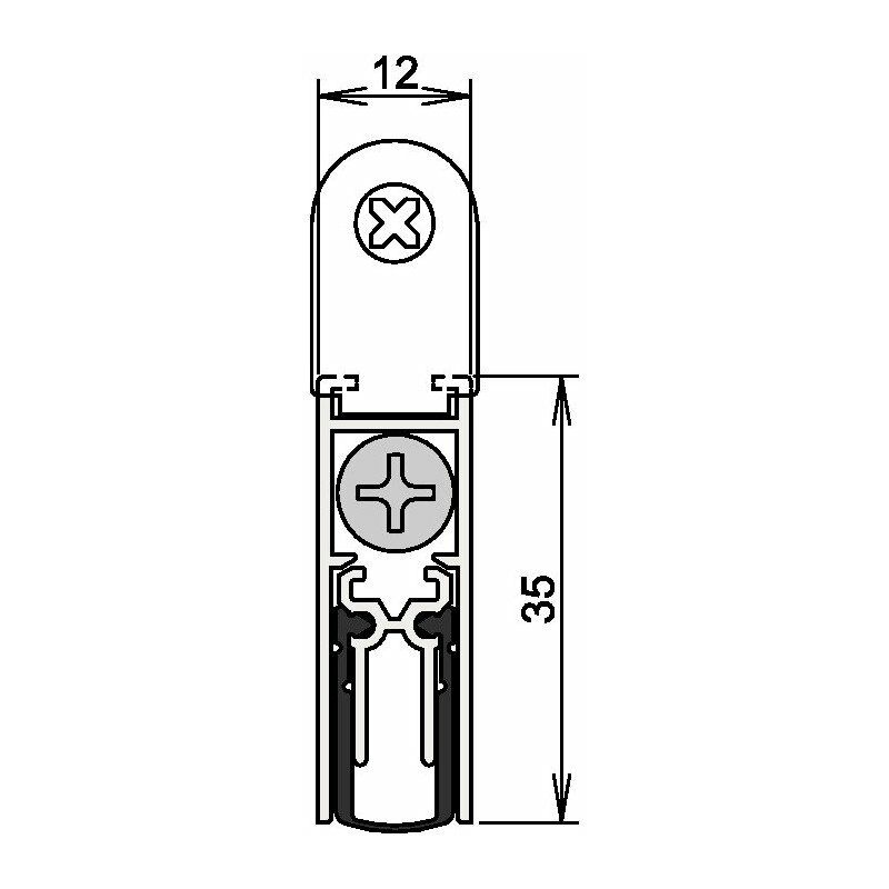 

Junta de puerta Doppeldicht® M-12/35 1-392 1-s.L.1208mm alu.plata para HLT ATHMER