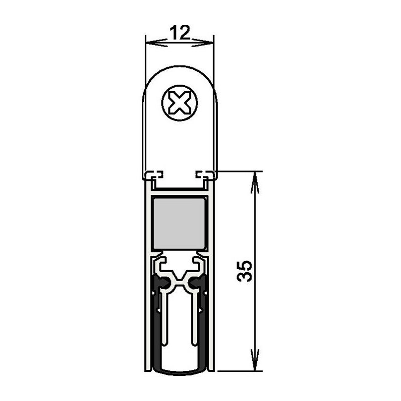 

Junta de puerta Doppeldicht® M-12/35 1-393 2-s.L.1083mm alu. Plateado para HLT ATHMER