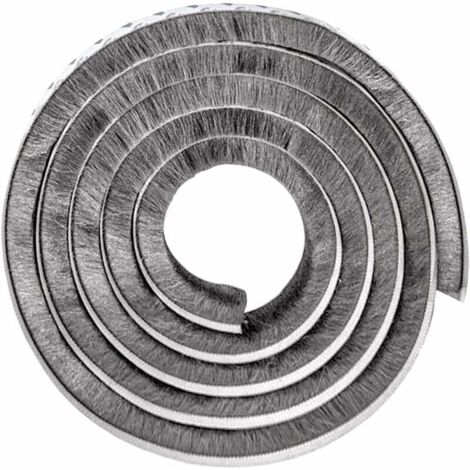 Junta de puerta, junta de ventana, aislamiento, junta de puerta de garaje, tira de sellado autoadhesiva, tira de cepillo, tira de sello de cepillo para puerta, aislamiento acústico, antifrío, gris, 10