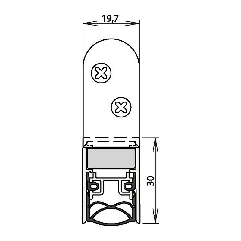 

Junta de puerta Schall-Ex® Ultra WS 1-290 2-s.L.958mm alu. Plateado para HLT ATHMER