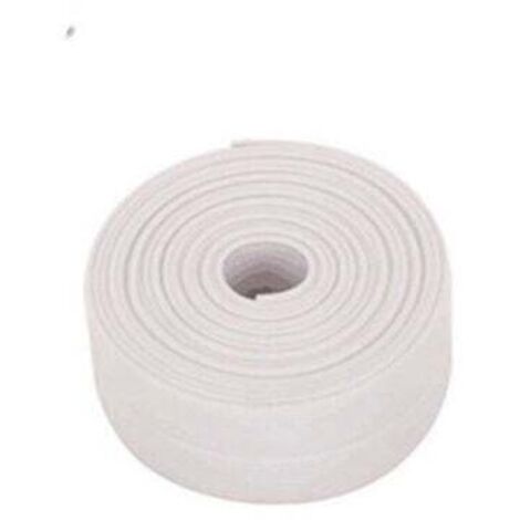 Junta de silicona blanca autoadhesiva para baño, tira impermeable de PVC, antimoho, para puerta de ducha, cocina e inodoro, 2 unidades (blanca)