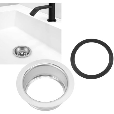 Junta extendida para desagüe de residuos alimentarios – Brida de acero inoxidable plateado de 114 mm – Juego de piezas de repuesto de la serie 304