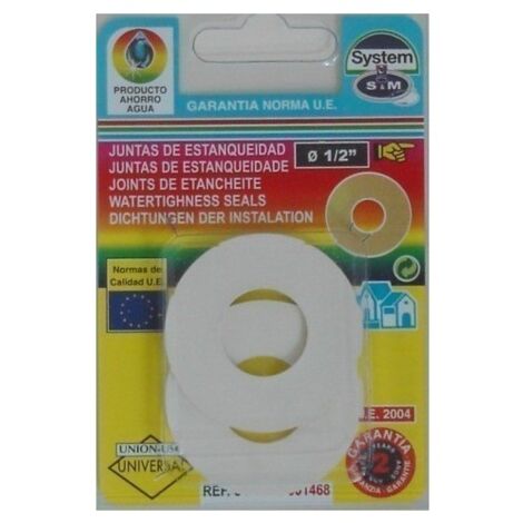 Junta fontan plana 1/2´ lavabo 2pz goma s&m 2 pz