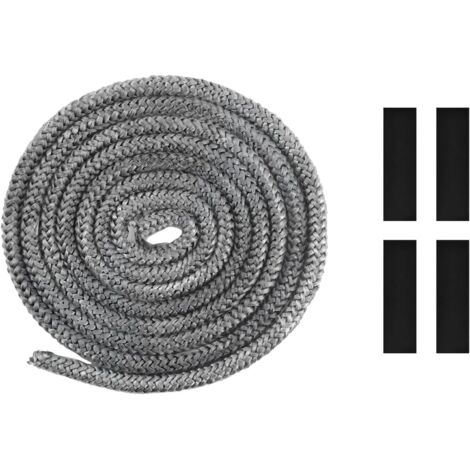 Junta para puerta de horno, junta para chimenea de estufa, 6 mm x 2,5 m, con 4 cintas de sellado, línea de sellado para puerta de chimenea