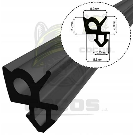 Junta para ventanas de PVC S-1387F NEGRO 1m