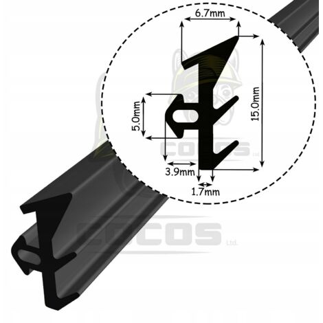 Junta para ventanas de PVC S-171 NEGRO 1m